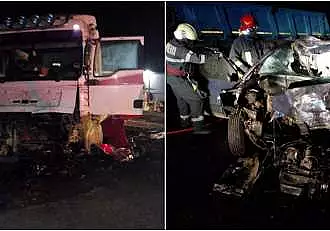 Accident cumplit in Vaslui! Un tanar in varsta de 22 de ani a murit pe loc, dupa ce a intrat cu 180 km/h intr-un camion 