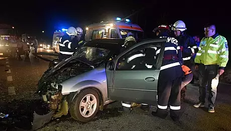 Accident CUMPLIT pe DN1C: trei masini implicate, sapte persoane ranite