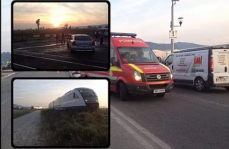 Accident de tren la Mioveni. Trei persoane, ranite. Soferul a scapat cu viata, ca prin minune