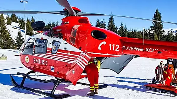 Accident la schi: Un barbat ranit pe partia din Muntele Mic - A fost cerut un elicopter SMURD - VIDEO