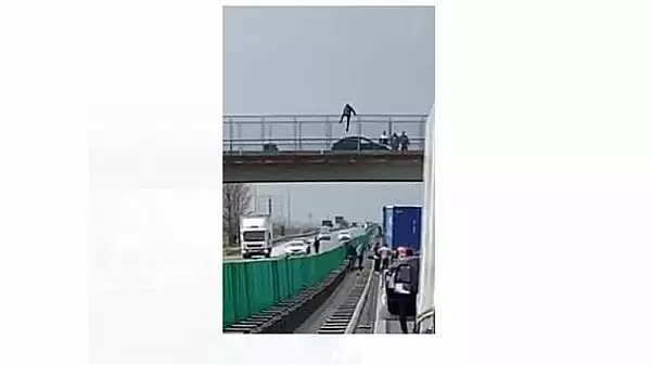 Autostrada Soarelui, blocata din cauza unu barbat care vrea sa se arunce de pe un pod