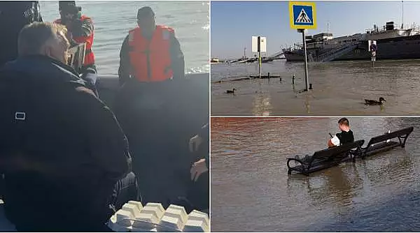 Cea mai grea zi in Budapesta. Totul e sub ape, statiile de autobuz abia se mai vad. Viktor Orban a iesit cu barca pe Dunare 