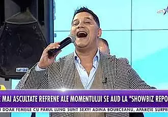 Cocos de la Calarasi, moment emotionant in platou la "Showbiz Report"! Manelistul a cantat celebra piesa "You raise me up" / VIDEO 