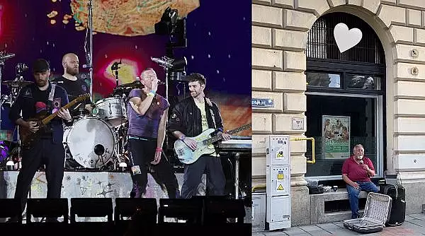 Coldplay a ajuns in Romania. Trupa rock a fost impresionata de un barbat care canta pe strada, in Bucuresti