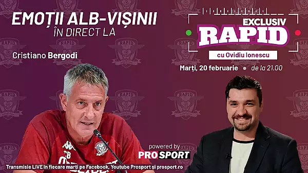 Cristiano Bergodi vine la EXCLUSIV RAPID marti, 20 februarie, de la ora 21.00