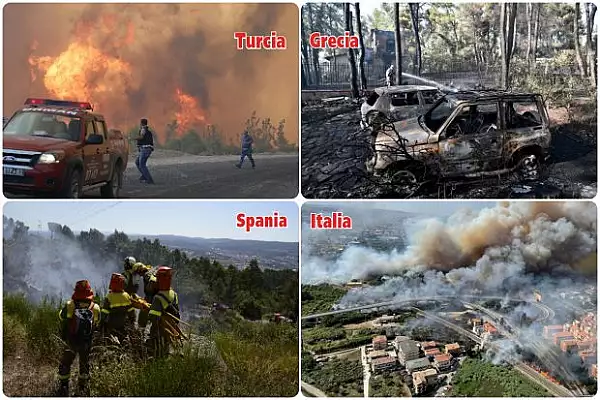 Dezastrul provocat de flacari. Turcia, Grecia, Italia si Spania se lupta cu incendii catastrofale. ,,Am trecut prin iad"