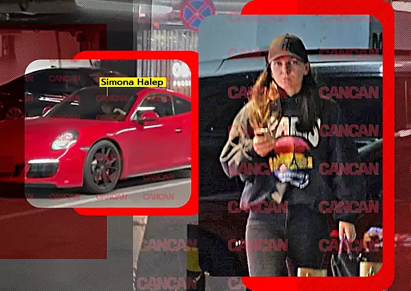 Ex-liderul WTA a fost cu soferul la mall, dar nu a parut in apele ei, dupa ce a coborat din superbul Porsche Carrera 4. Ce-ai patit, Simo?