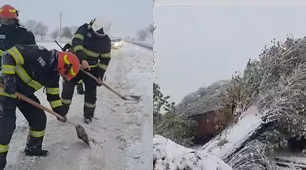 Fenomen meteo rar in Romania: Furtuna de zapada cu tunete si fulgere in mai multe judete din tara