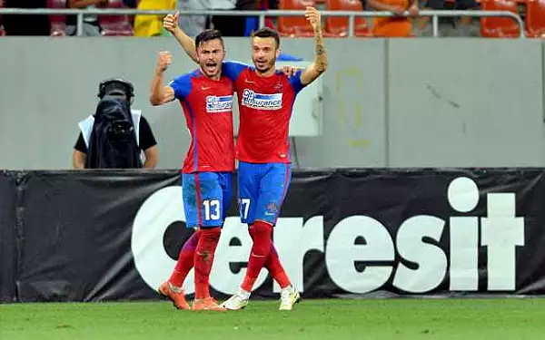FOTO Steaua - Astra 1-0! Boldrin a adus victoria gazdelor, Sapunaru a sarit la gatul lui Mihai Stoica