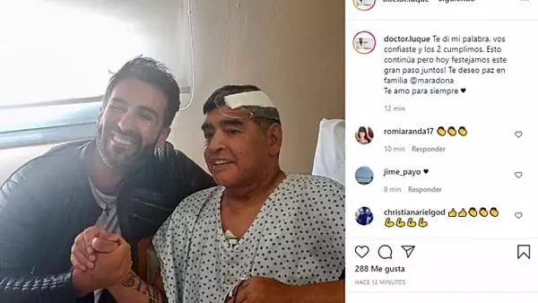 FOTO - Ultima imagine cu Diego Maradona in viata, pe patul de spital