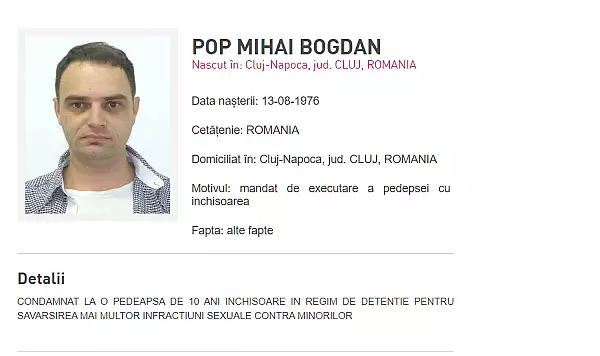 Gorghiu: Pop Mihai Bogdan, fugarul pedofil, a fost adus in tara din Italia