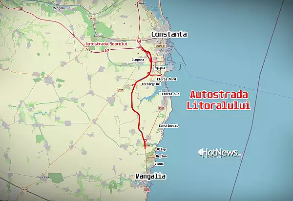 HARTA INTERACTIVA Autostrada Litoralului: Pe unde va trece viitorul drum de mare viteza de la malul marii / Proiectul, scos la licitatie