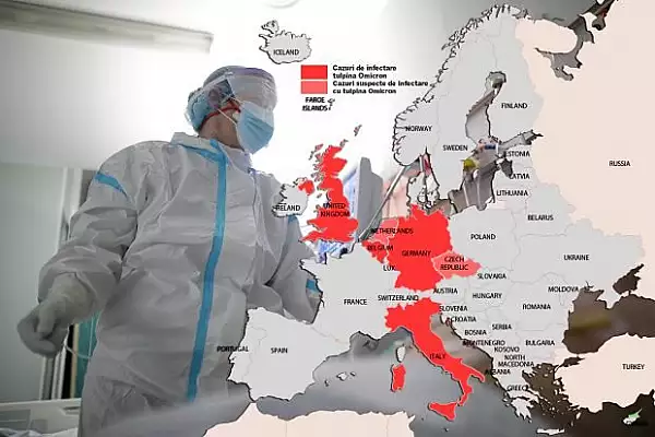 HARTA | Tulpina Omicron se raspandeste in Europa: Italia, Germania si Marea Britanie au anuntat sambata primele cazuri