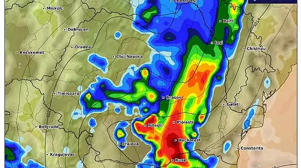 HARTI. Cand si cat de puternic va fi lovita Romania de furtuna Ashley. Simularile arata ca Bucurestiul ar putea fi in centrul vijeliei
