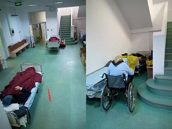 Imagini dramatice ale crizei:  Pacienti COVID-19 tratati in paturi pe holurile Institutului Marius Nasta din Bucuresti