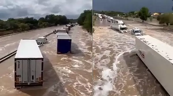 Inundatii masive in Franta, cu cel putin doi disparuti si camioane blocate de viituri pe autostrada