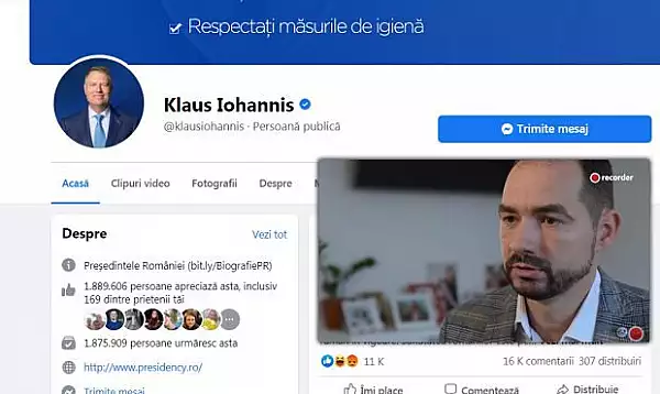 Klaus Iohannis, asediat pe Facebook cu filmul Recorder, dupa ce a spus ca nu cunoaste cazul directorului inlaturat de PNL