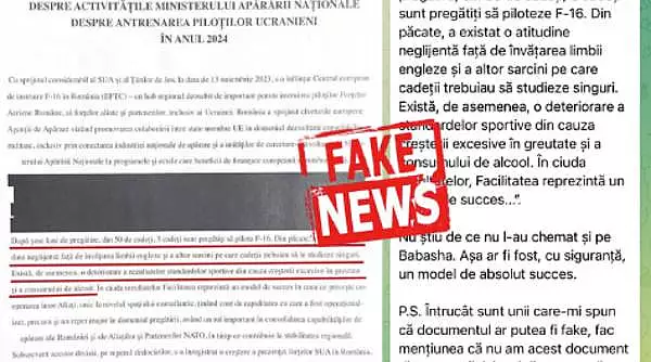 MApN desfiinteaza fake news-ul despre pregatirea pilotilor ucraineni in Romania: ,,Este un fals grosolan"