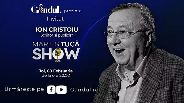 Marius Tuca Show incepe joi, 9 februarie, de la ora 20.00, live pe gandul.ro