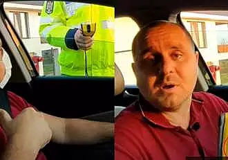 Masurile de protectie anti-Covid pot da batai de cap soferilor! Un politist a fost depistat cu alcoolemie, dupa ce s-a dat cu spirt pe maini / VIDEO