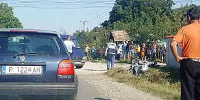 Motociclist accidentat grav de o duba