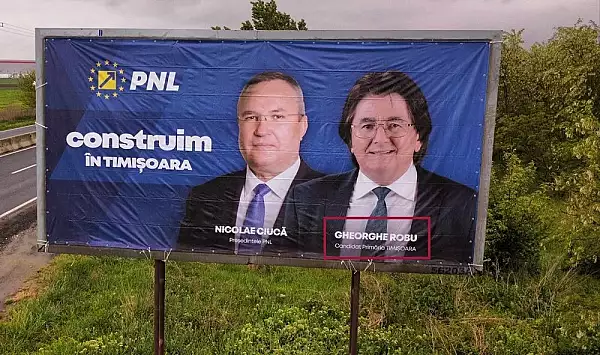 Nicolae Robu, botezat ,,Gheorghe" pe un panou electoral tiparit gresit, amplasat la intrarea in Timisoara. Reactia candidatului liberal VIDEO