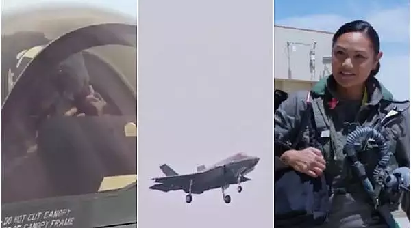 "Nu stie ca sunt femeie!" | "Sirena", femeia pilot care zboara cu cel mai puternic avion de lupta din lume, a ajuns la Bucuresti la mansa unui F-35