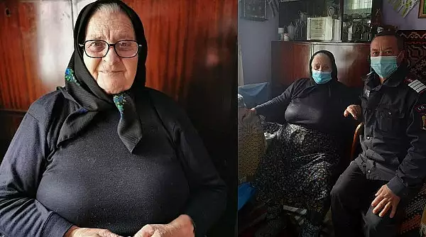 O batranica de 81 de ani din Sangeorz-Bai a impletit 40 de perechi de ciorapi de lana pentru pompieri ca sa le apere picioarele de frig:"Ne apara tot judetul de