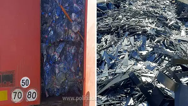 Peste 37 de tone deseuri metalice si din plastic, OPRITE la PTF Giurgiu