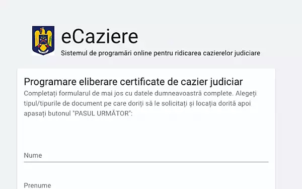 Programare online in vederea eliberarii certificatelor de cazier judiciar, dupa lansarea unei aplicatii