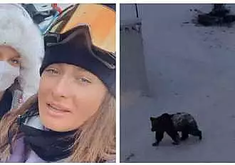 Raluka si Ana Baniciu, ,,vizitate" de un urs adevarat! Imagini incredibile cu animalul salbatic, in apropierea cantaretelor! / FOTO