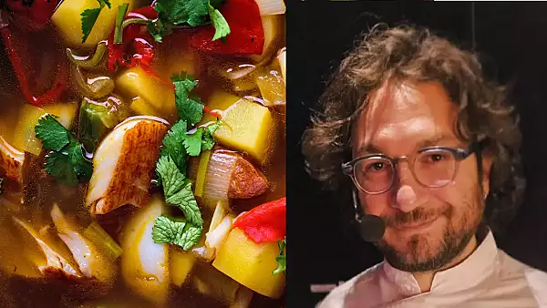 Reteta de ciorba cu cartofi si afumatura a lui chef Florin Dumitrescu. Ingredientele speciale care fac diferenta