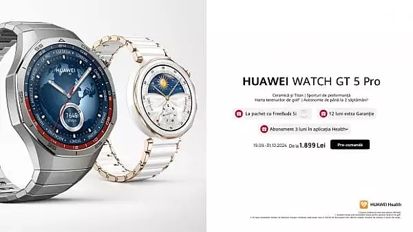 Seria HUAWEI WATCH GT 5, disponibila in Romania: eleganta si performanta la incheietura ta