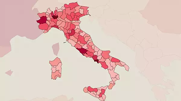 Spirala mortii COVID revine in Italia. De la finalul lunii martie nu au mai fost atatea decese