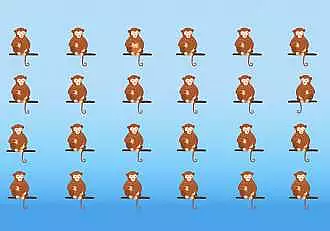 Testul IQ care te pune in dificultate. Gaseste cele trei maimute care sunt diferite de restul in doar 10 secunde / FOTO