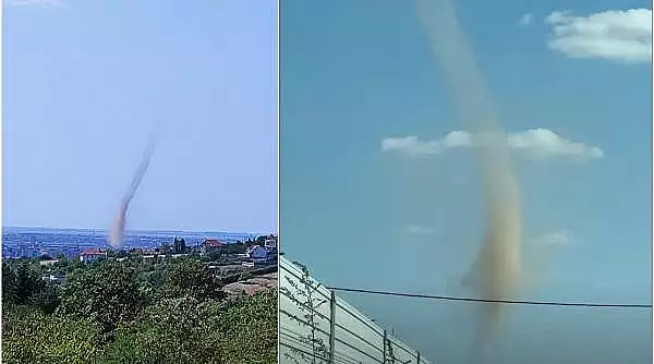 VIDEO Fenomen neobisnuit: Un vartej de praf cu aspect de tornada a fost surprins la Oradea