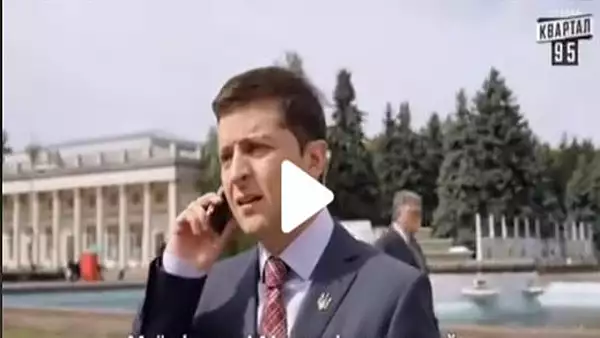 VIDEO - Imagini virale cu momentul in care Zelenski primeste telefon din greseala de la Angela Merkel, in cadrul serialului de comedie in care a jucat