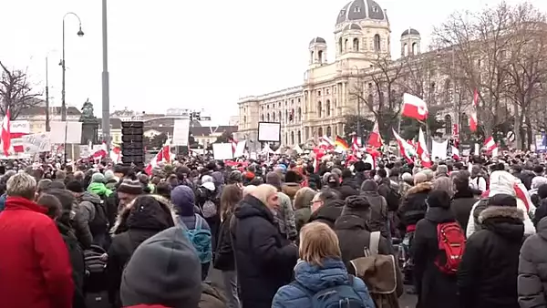 VIDEO | Protest de amploare in Austria impotriva restrictiilor pandemice impuse de autoritati