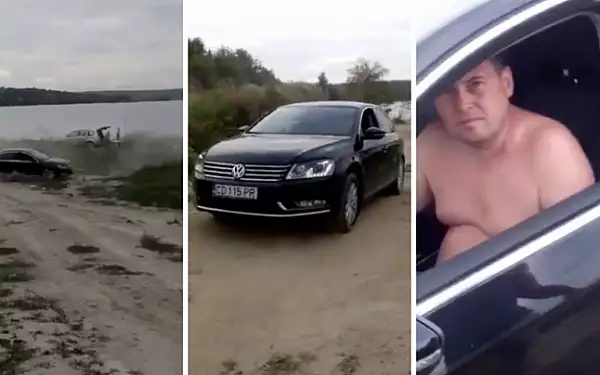 VIDEO Surprins baut la volan, soferul unei masini a Ambasadei Rusiei la Chisinau a fost la un pas de a lovi doi oameni